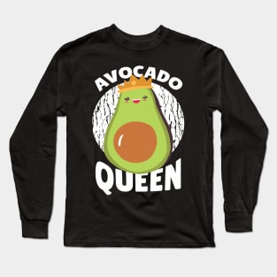 Cute Avocado Queen Graphic Design Long Sleeve T-Shirt